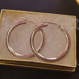 Jewelry - 925 solid silver large vintage hoops Jewelry - 925 solid silver large vintage hoops